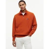 Tommy Hilfiger Sweatshirt TOMMY FLAG ELEVATED 1/4 ZIP Stehkragen mit Reißverschluss