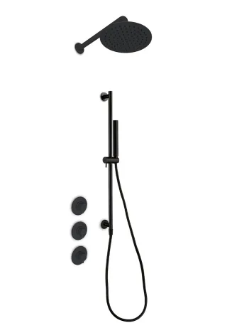 JEE-O slimline 05 Wand-Duschkombination mit Thermostat, struktur schwarz, 800-6463 800-6463