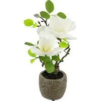 Kunstblume Magnolie im Topf, I.GE.A., Höhe 33 cm, Künstlich wie echt Deko Blume Zimmerpflanze Baum klein Magnolienblüten