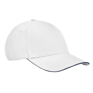 Beechfield - "EarthAware Classic" Baseball-Mütze Sandwichschirm (Weiß/Dunkelblau)