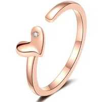 Lisandra Scott Silberring Verstellbar mit Herz & Zirkonia Stein - Verstellbarer Ring für Damen, Dein Herz, dein Ring
