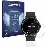 Savvies Displayschutzfolie Schutzfolie für Armbanduhren (Kreisrund, ø: 38 mm), 6 Stück, Displayschutz Schutz Folie Klar Transparent