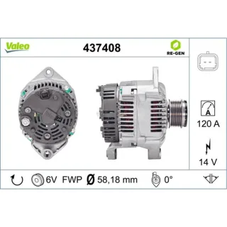 Valeo Lichtmaschine 120A Renault Clio Kangoo 437408