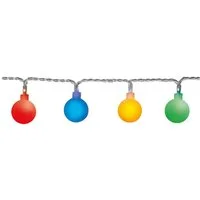 STAR TRADING LED-Lichterkette BERRY 50 bunte, opale LED Kugeln 7,35m Deko Lichterkette für Außen, 50-flammig