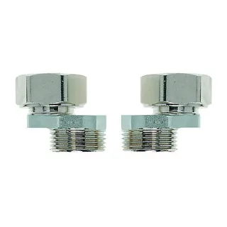 Heimeier S-Anschluss 1354-02.362 Set 1, Achsabstand 40-50-60/50, Messing vernickelt