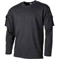 MFH T-Shirt Outdoor Shirt Langarm schwarz mit Ärmeltaschen