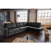 KAWOLA Ecksofa VILNIUS, Couch L-Form mit Recamiere rechts oder links Lederfaserstoff
