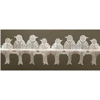 Stickereien Plauen Scheibengardine Spatzen (1 St), Stangendurchzug, halbtransparent