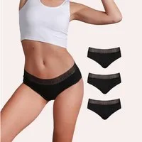 Taynie Periodenslip Paris ultra Periodenunterwäsche Nacht Low Waist sehr starke Tage Damen (Spar-Set, 3-St., 3er-Pack) Ultra saugstarker Low Waist Slip Schutzschicht bis zum hinteren Bund