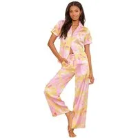 LIPSY Pyjama Lipsy Satin-Schlafanzug, kurzer Arm, Kurzgröße (2 tlg)