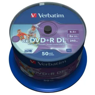 1x50 Verbatim DVD+R Double Layer 8x Speed, 8,5GB wide printable