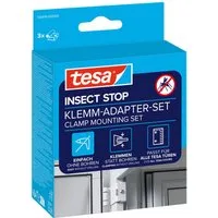 tesa Insektenschutz-Tür Klemm-Adapter-Set - Tür-Klemme, Montage KIT, (Packung, 3-St., Adapter für FALT Fenster-türen), INSECT STOP einfache Montage, ohne Bohren oder Schrauben