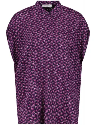 GERRY WEBER Edition - Bluse mit Allovermuster blau/pink - Gr. - 42