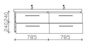 Pelipal Waschtischunterschrank W99029M15, B:1580, H:482, T:450mm W99029M15