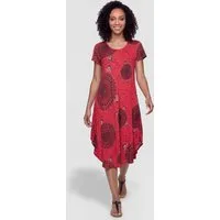 PEKIVESSA Sommerkleid Luftiges Strandkleid mit asymmetrischem Saum und lässigem Mandala-Muster im Ethno-Look