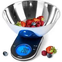 Duronic Küchenwaage, KS5000 Küchenwaage, 5 kg Digitalwaage oval mit 3 L Schüssel