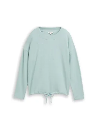 Tom Tailor - Loose Fit Sweatshirt white moss - Gr. - M