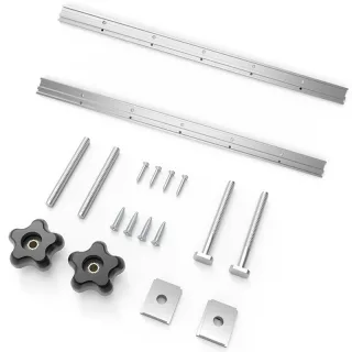 2PCS Aluminum Alloy 2 In 1 Combo Universal T Tracks Miter Miter Slot Rails with with Predrilled Mounting Holes and Acces