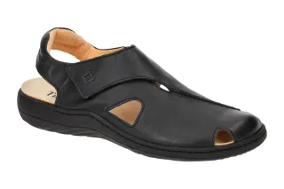 Think 294 Herren Sandale CHANGE Schwarz Echtleder Klettverschluss