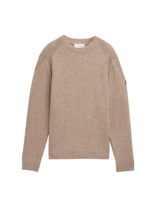 Tom Tailor - Cosy Strickpullover mit Logo-Badge parasol brown melange - Gr. - XXL