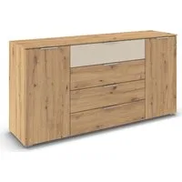 OTTO home Kombikommode Kommode Sideboard Schubladenkommode Schlafzimmerkommode ASTANA (Breite 160 cm / Höhe 81 cm, mit 4 Einlegeböden), 2-türig, 4 geräumige Schubladen, Kantengriff Alufarben MADE IN GERMANY