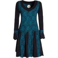 Vishes Jerseykleid Damen Langarm Longshirt-Kleid Sweatkleid Shirt-Kleid Tunika-Kleid Guru, Retro, Hippie Style