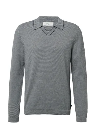s.Oliver - Strickpullover blau|weiß - Gr. - XL