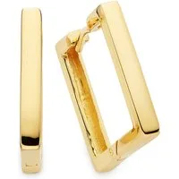 Bruno Banani Paar Creolen Schmuck Geschenk Ohrschmuck gelbgoldfarben vergoldet quadratisch