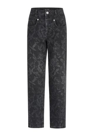Marc Aurel - Barrel Fit Jeans mit Laserprint black denim Rose - Gr. - 36