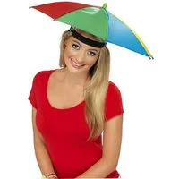 Smiffys Kostüm Sonnenschirm-Hut, Wetterfestes Accessoire für Straßenkarneval, Festival oder beim Ange