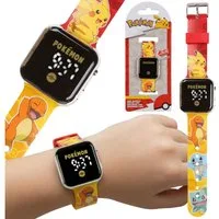 POKÉMON Digitaluhr Pokémon LED Armbanduhr für Jungen Gelb mit Datum und Uhrzeit