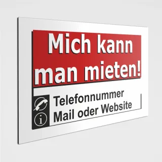 man kann mich mieten Schild oder Aufkleber