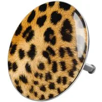 Sanilo Badewannenstöpsel Leopardenfell, Ø 7.2 cm, hochwertig, universell, mit Motiv, 100% wasserdicht