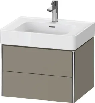 Duravit XSquare Waschtischunterbau wandhängend Stein Grau Seidenmatt 584x470x397 mm - XS437809292000 XS4378092920000