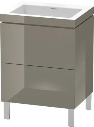Duravit L-Cube c-bonded Set bodenstehend Flanell Grau Hochglanz 600x480x698 mm - LC6936N8989 LC6936N8989