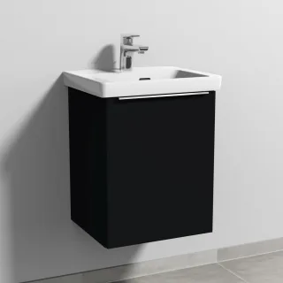 Sanipa 3way Waschtischunterbau zu Villeroy & Boch Subway 3.0 Waschtisch mit 1 Tür, Schwarz-Matt UF84308