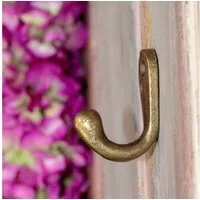 Antikas Wanddekoobjekt Kleiderhaken, Eisen, Antikmessing, klein, Wandhaken für Flurgarderobe