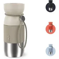 Emsa Thermobecher beYou Cup, 1-tlg., Edelstahl, Polypropylen, Silikon, 0,36 Liter, aromatischer Trinkgenuss, 100% dicht, mit Trageband