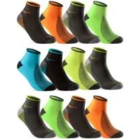 sockenkauf24 Sneakersocken 8 oder 12 Paar SPORT Socken Damen Herren "NEON" (12-Paar, 47-50) mit verstärkter Frotteesohle Baumwolle - 16209