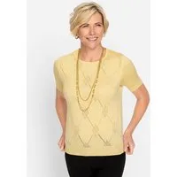 Witt Strickpullover Pullover Kurzarm Ajour, Jersey