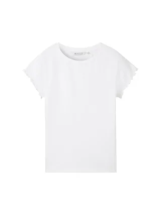 Denim Tom Tailor - Slim Fit T-Shirt white - Gr. - L