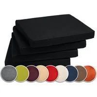 sunnypillow Stuhlkissen 4er Set Kissen 40 x 40 x 5 cm, Sitzkissen Sitzauflage für Stühle, Bänke