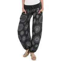 malito more than fashion Haremshose malito Damen Pumphose mit Print, leichte Stoffhose inkl. Gürtel, Pumphose Aladinhose mit Print Einheitsgröße