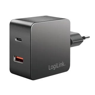 LOGILINK USB-Lader PA0310, 2-fach (USB-C & USB-S), 4,8A, schwarz