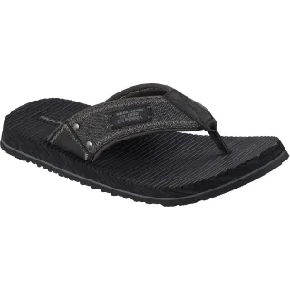 Skechers Quill Textil Herren schwarze Flip-Flops
