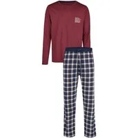 Phil & Co. Schlafanzug Herren Pyjama lang modisch (2 tlg) Baumwolle