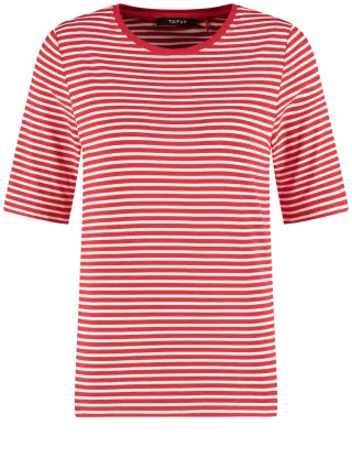 TAIFUN - Basic Ringel-Shirt rot - Gr. - 36