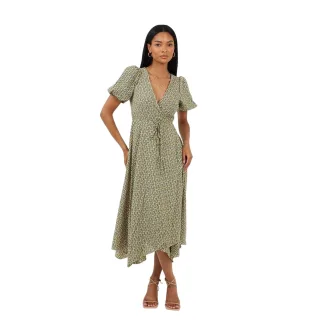 Brave Soul - Midikleid für Damen, V-Ausschnitt (Gelb)