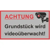 Hermann Schütz Hinweisschild Grundstück videoüberwacht Hinweisschild Kunststoff 150 x 250 mm, (1 St., 1 Schild)