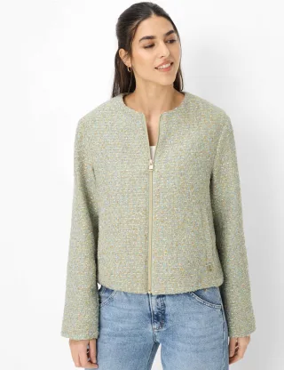 Brax Damen Jacke Style LYON dark vintage blue, hellgrün, Gr. 36